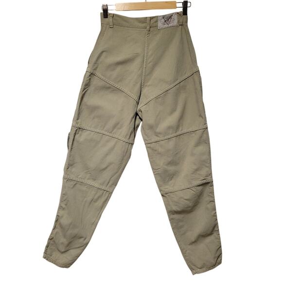 Vtg 80s Iconic Guess Pants Georges Marciano Light Sage Cargo Harem Tapered Sz 3 - Picture 2 of 14